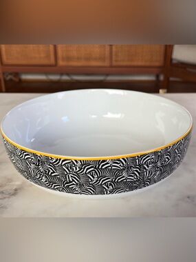 Ted Baker London for Portmeirion Langdon Zebra Print 9.4" Serving Bowl white/yel